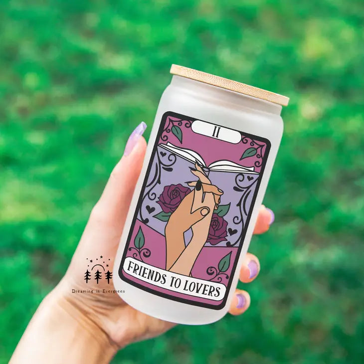 Drinkware - Friends To Lovers Tarot Frosted Glass Can