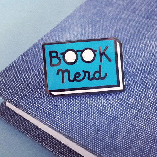 Enamel Pin - Book Nerd (Blue)