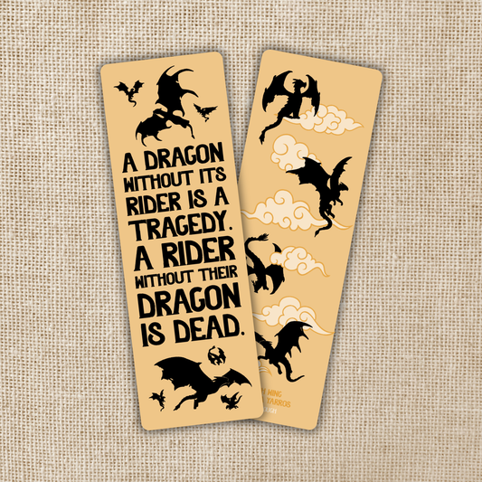 Bookmark - Dragon Without Their Rider Quote | Fourth Wing