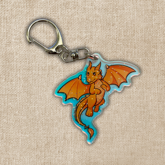 Keychain - Andarna Flying Holographic | Fourth Wing