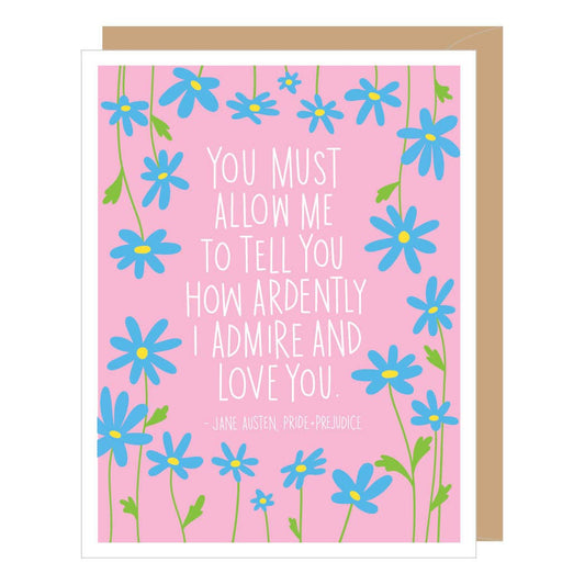 Greeting Card - Darcy Ardently Admire Quote